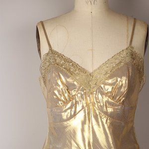 Trina Turk Gold Metallic Lace Cami